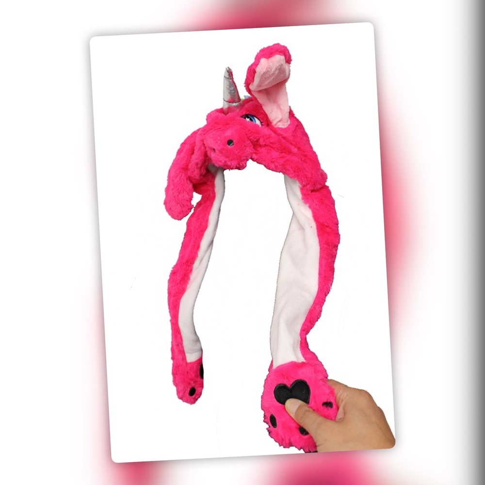Unicorn Hat Fits adults/kids Squeeze Paw Lift Ears - Picture 6 of 11